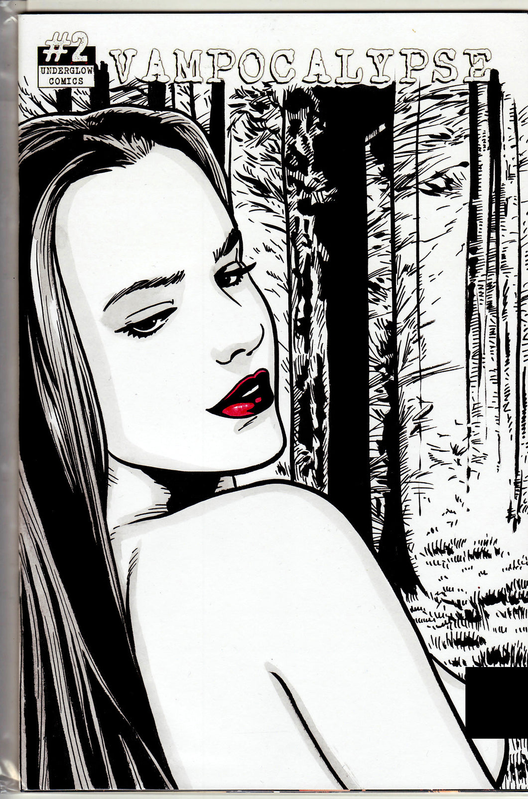 Vampocalypse #2 Blank Variant with hand-painted Topless Sketch 3 by Gary Parkin