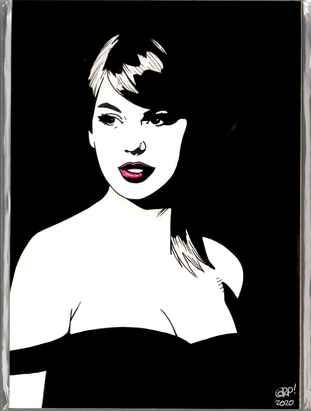 Original art - Celebrity sketch - Taylor Swift 4 - ink drawing by Gary Parkin