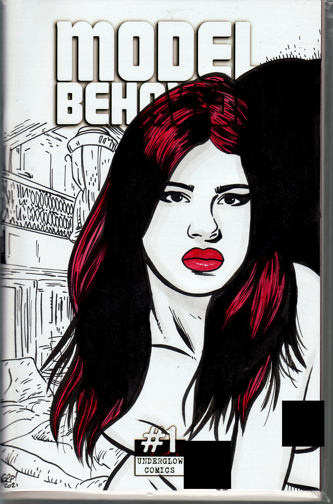 Model Behavior #1 Blank Variant with hand-painted Topless Sketch 4 by Gary Parkin