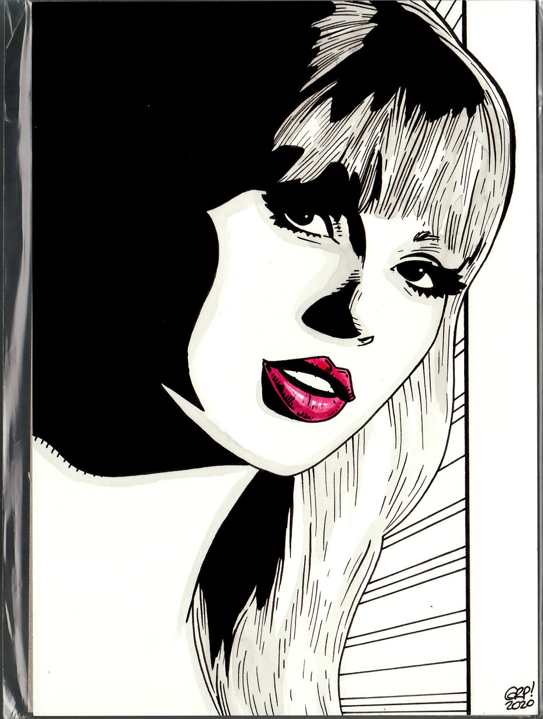 Original art - Celebrity sketch - Taylor Swift 5 - ink drawing by Gary Parkin