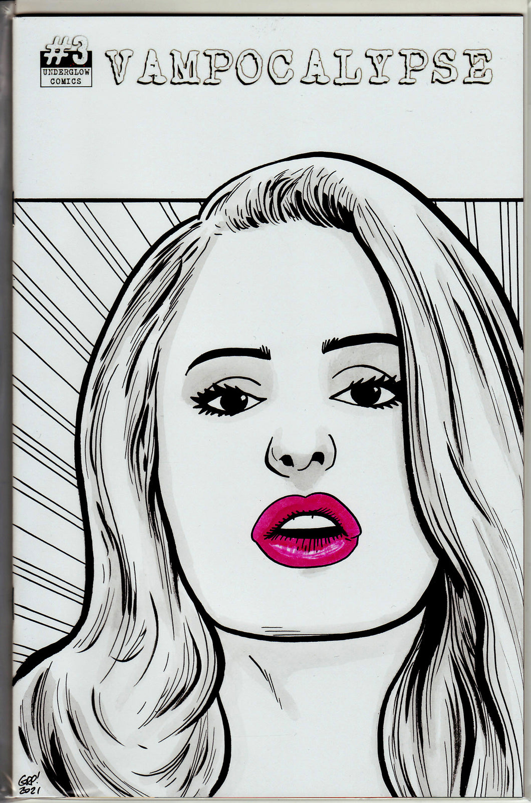 Vampocalypse #3 Blank Variant with hand-painted Head Sketch 4 by Gary Parkin