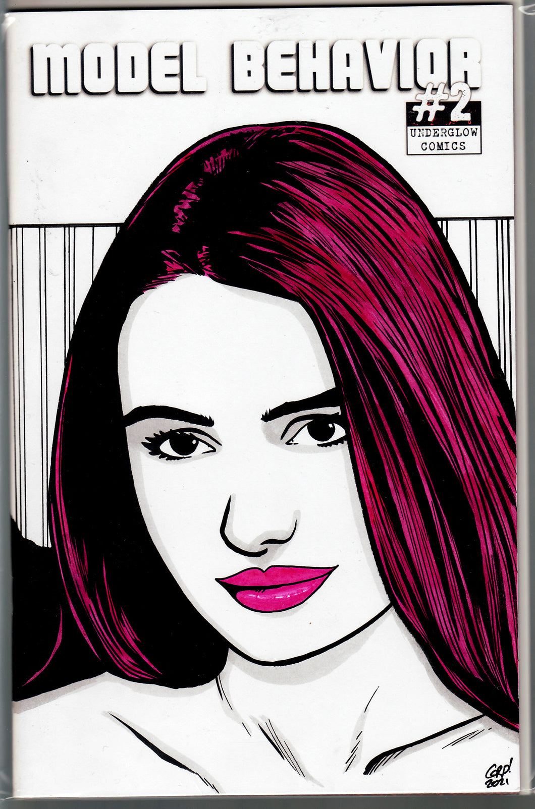 Model Behavior #2 Blank Variant with hand-painted Head Sketch 5 by Gary Parkin
