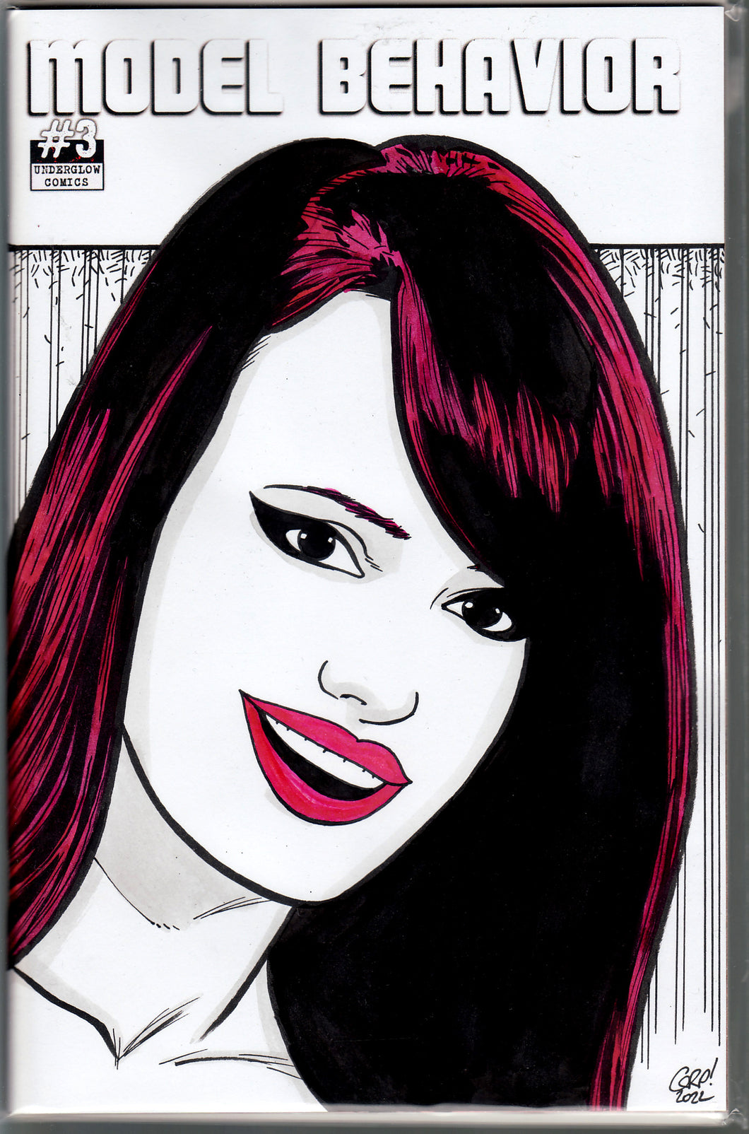 Model Behavior #2 Blank Variant with hand-painted Head Sketch 2 by Gary Parkin