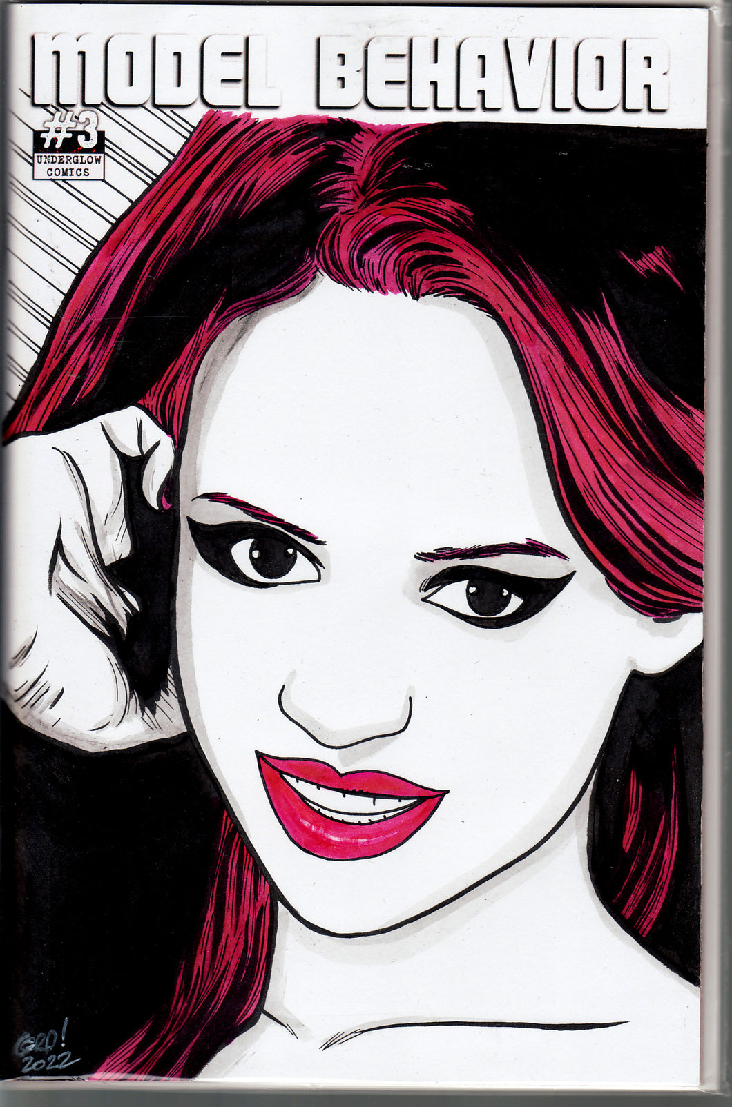 Model Behavior #3 Blank Variant with hand-painted Head Sketch 3 by Gary Parkin