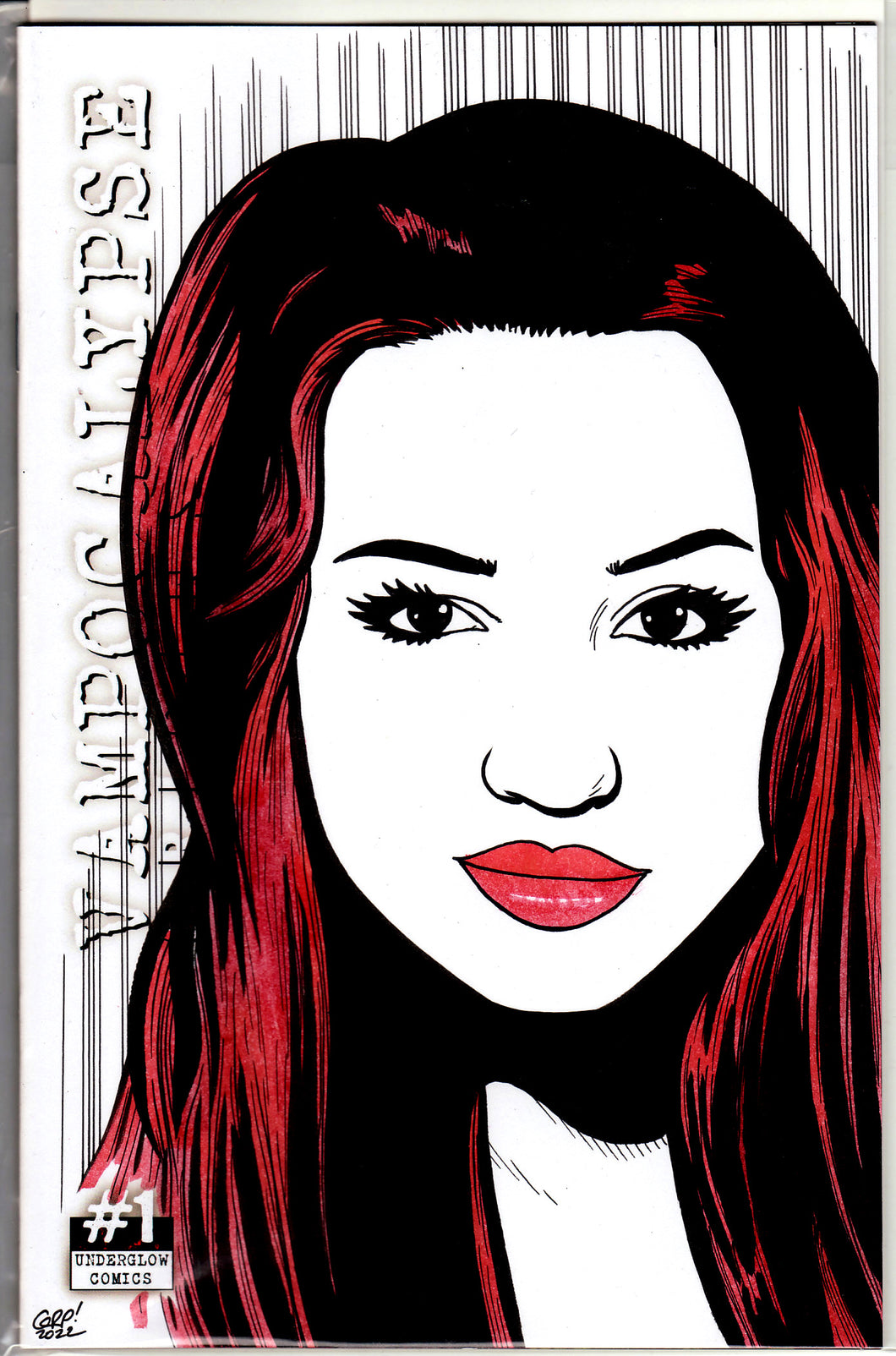 Vampocalypse Origins #1 Blank Variant with hand-painted Head Sketch 2 by Gary Parkin