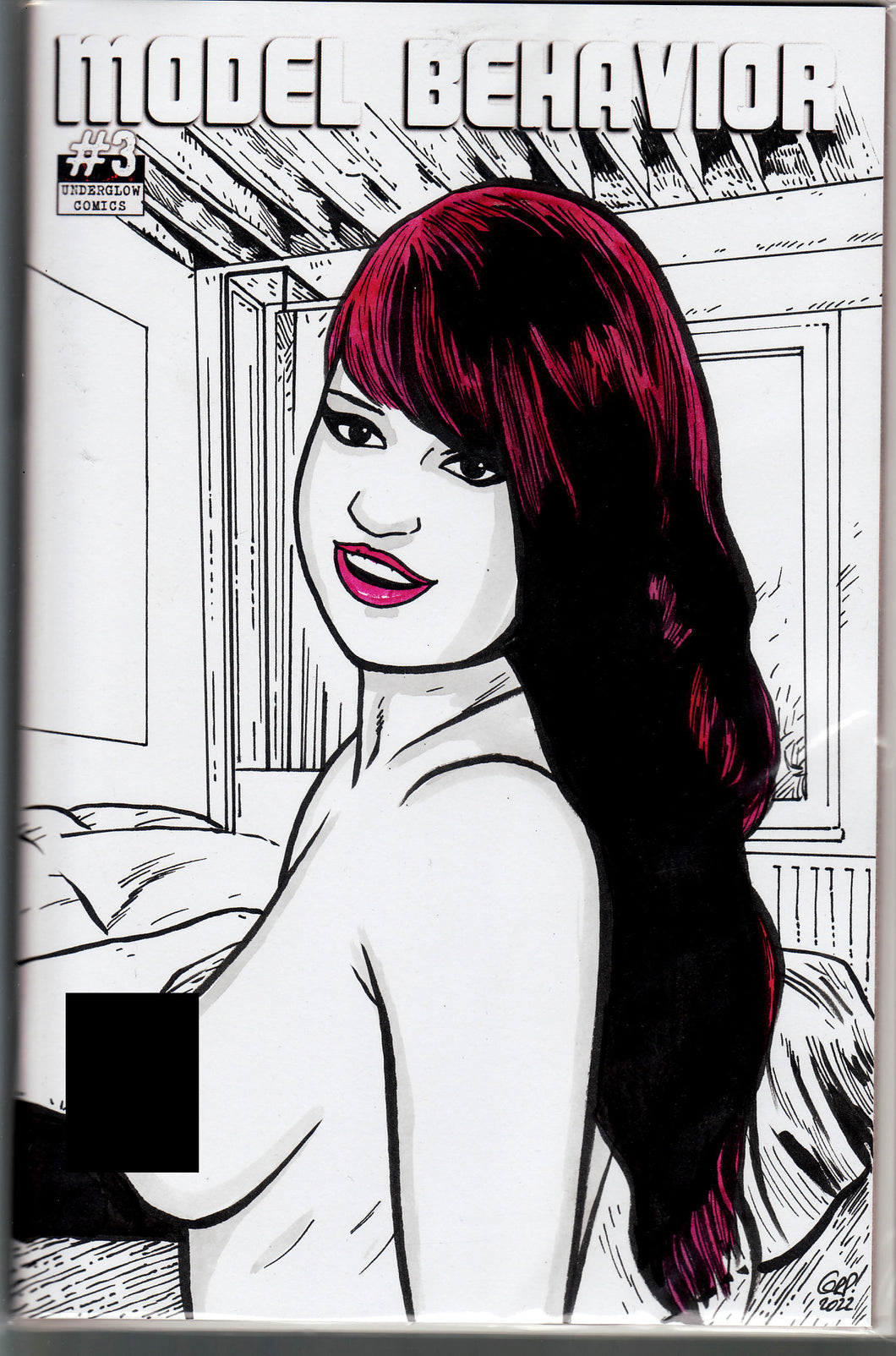Model Behavior #2 Blank Variant with hand-painted Topless Sketch 1 by Gary Parkin