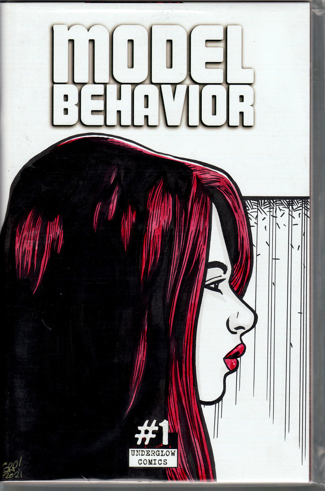 Model Behavior #1 Blank Variant with hand-painted Head Sketch 3 by Gary Parkin