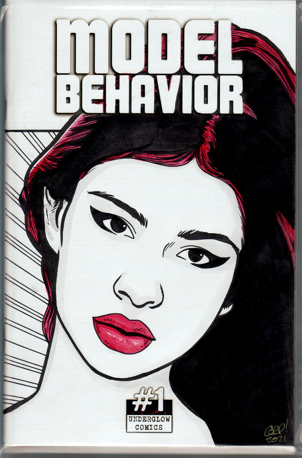Model Behavior #1 Blank Variant with hand-painted Head Sketch 4 by Gary Parkin