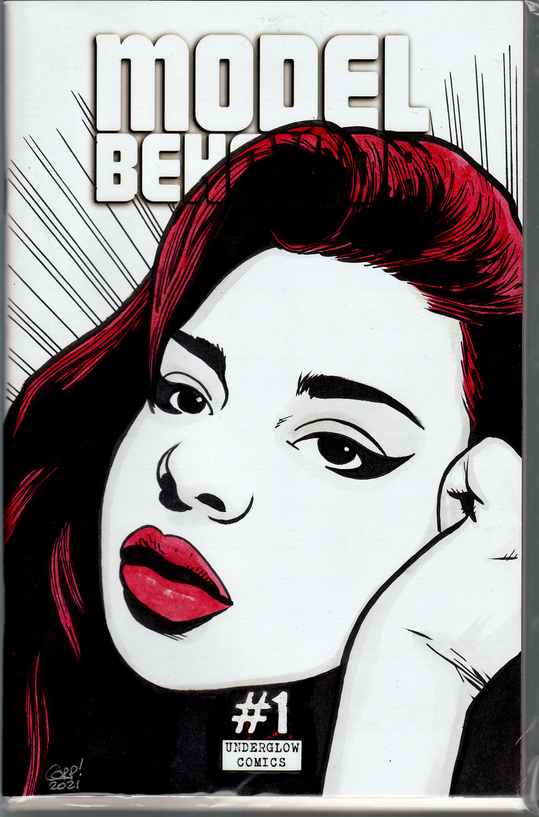 Model Behavior #1 Blank Variant with hand-painted Head Sketch 7 by Gary Parkin