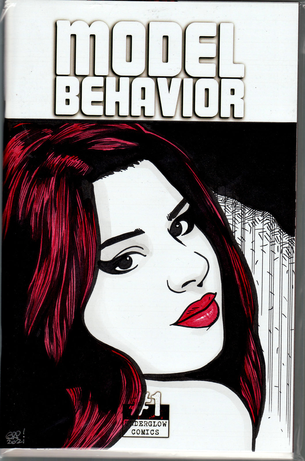 Model Behavior #1 Blank Variant with hand-painted Head Sketch 8 by Gary Parkin